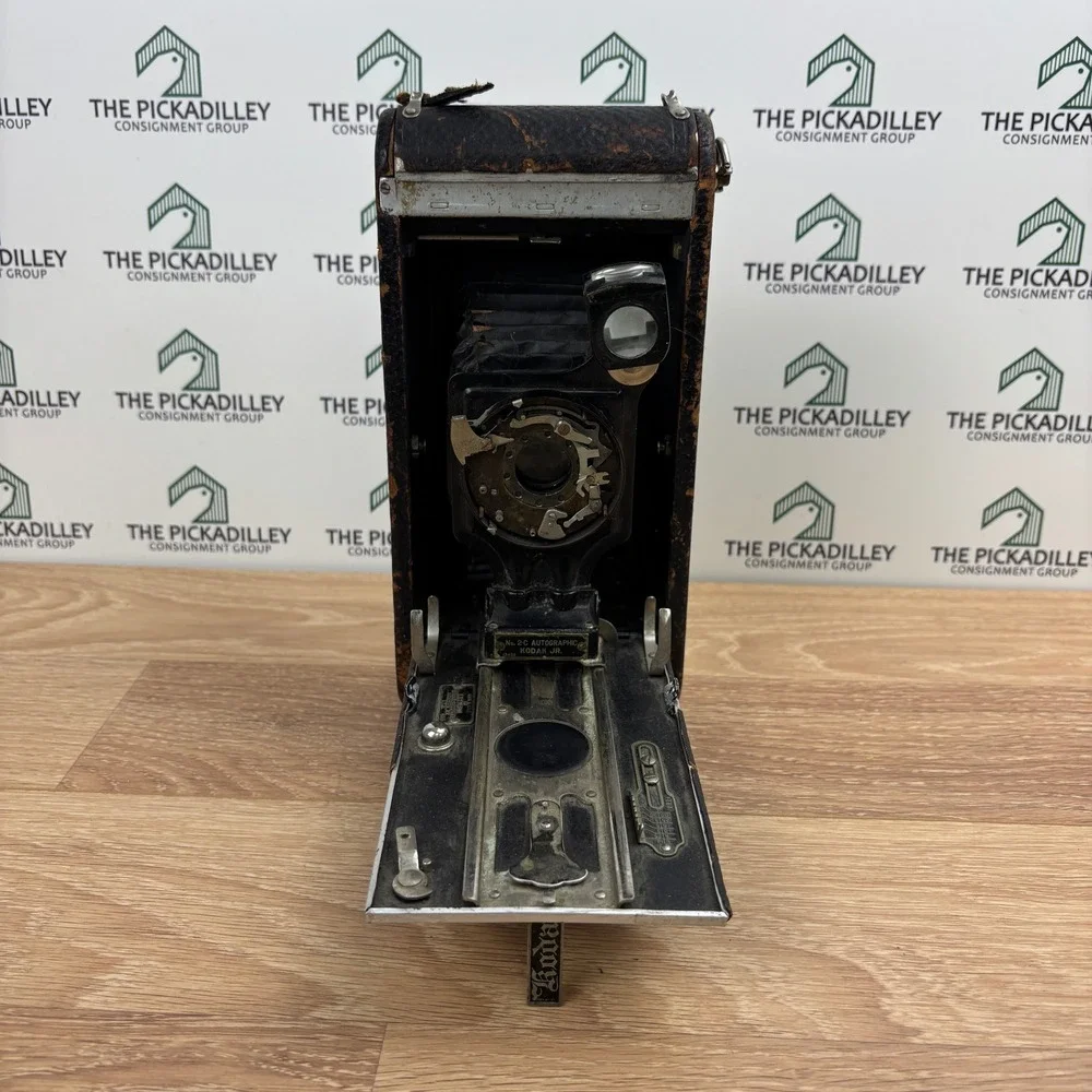 Vintage Eastman Kodak No. 2-C Autographic Kodak Jr Folding Bellows Camera Black